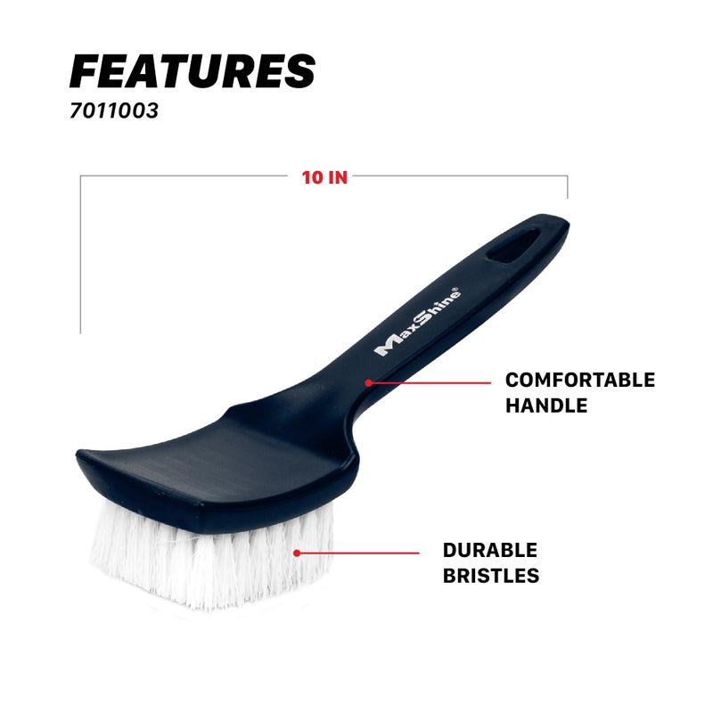 Maxshine Universal All-Purpose Cleaning Brush | Long-Handled Stiff Bristle Brush for Tires, Carpets, Upholstery & Floor Mats | Removes Tough Dirt & Stubborn Stains | Premium Auto Detailing Accessory - Image 2